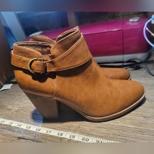 Dr Scholls Kickstart Shooties Brown Faux Leather Ankle Boot‎ Size 10